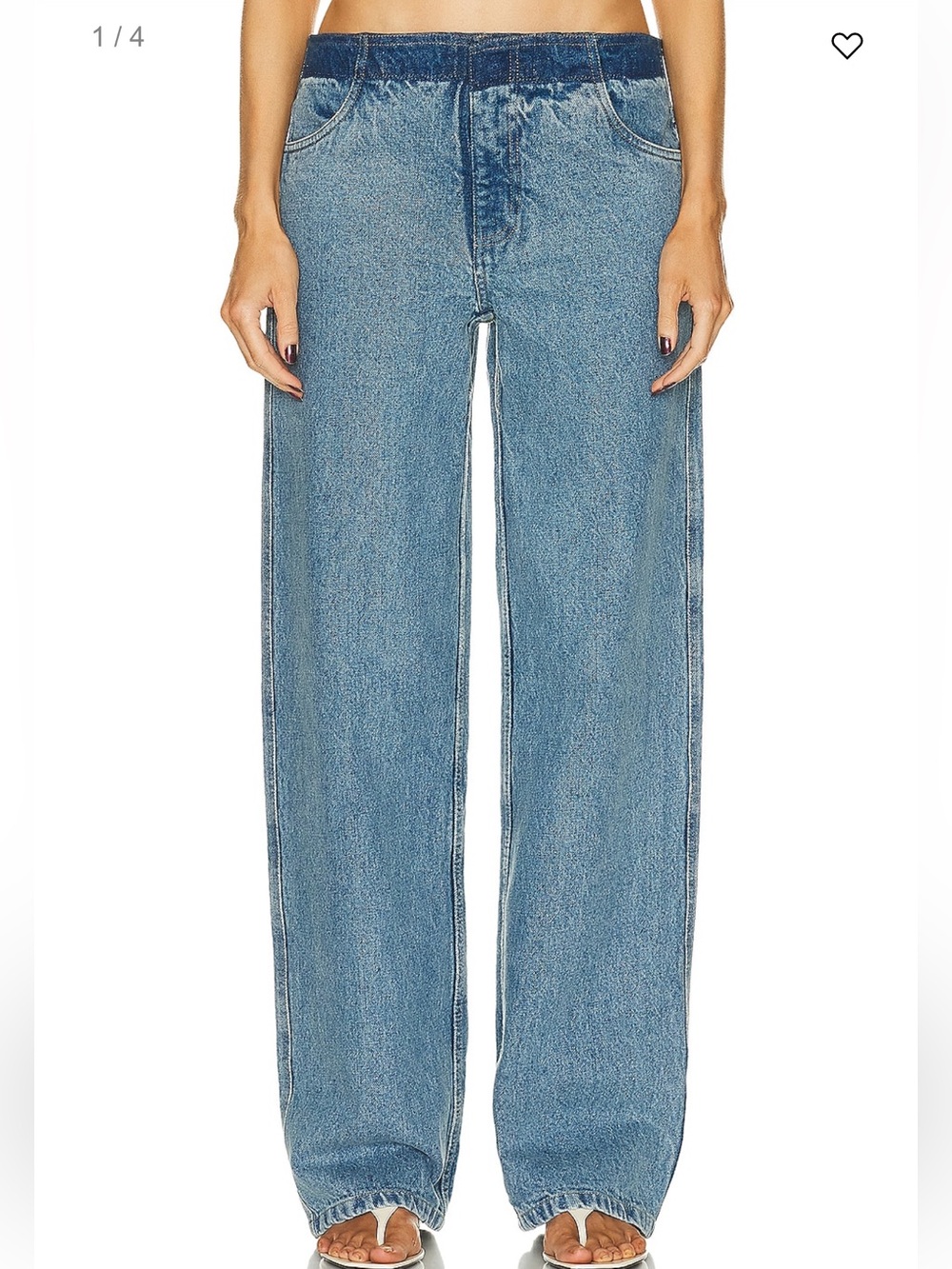 Christopher Esber Light Blue Wide-Leg Denim Jeans
